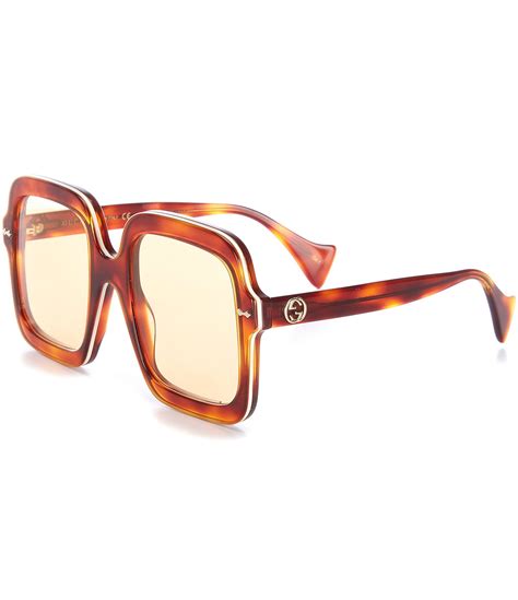 gucci chain 56mm square sunglasses|Gucci square tortoise sunglasses.